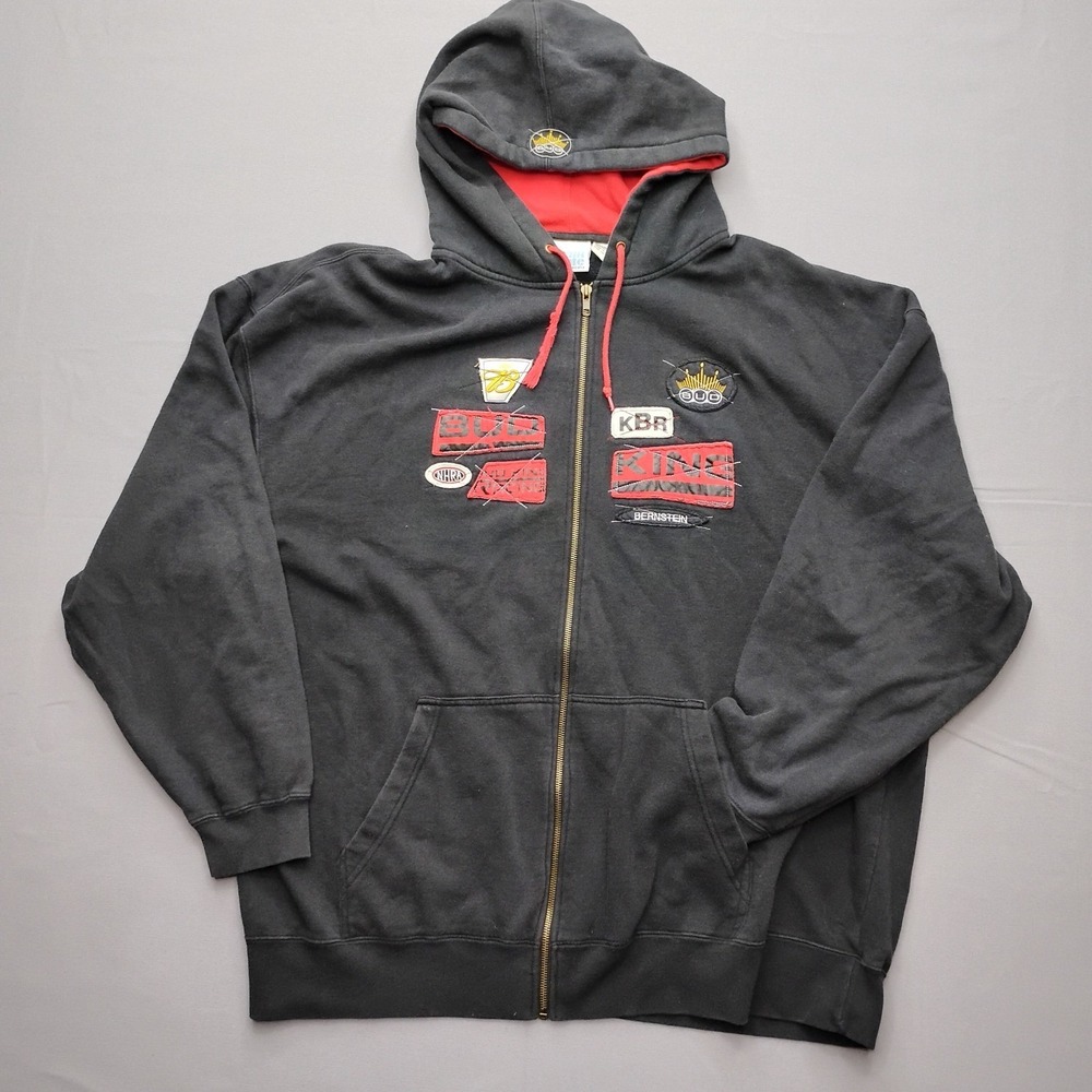 Main Gate‎ Bud King NHRA Drag Racing Zip Up Hoodie Mens XXL Black Red Bernstein